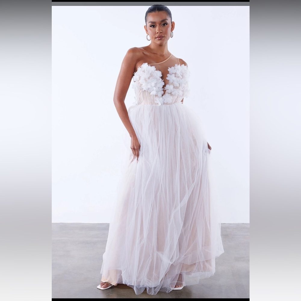Fashionnova - Dahila White Tulle Gown